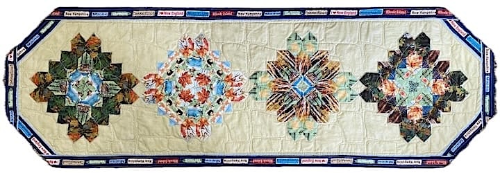 Dark Star Fabrics' Table Runner from All New England Shop Hop Fabrics